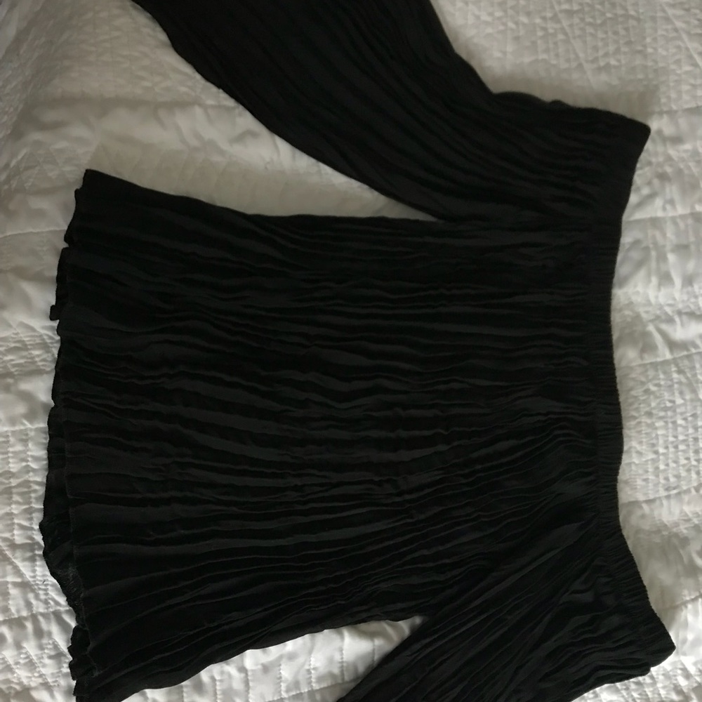 Black pleated off the shoulder top